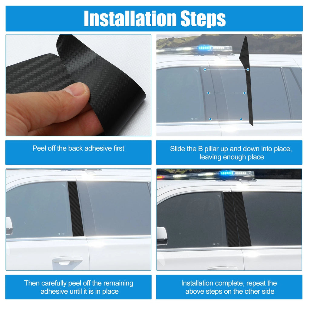 6 Pcs Windshield B Pillar Trim for Honda Civic (2016–2021) Carbon Fiber