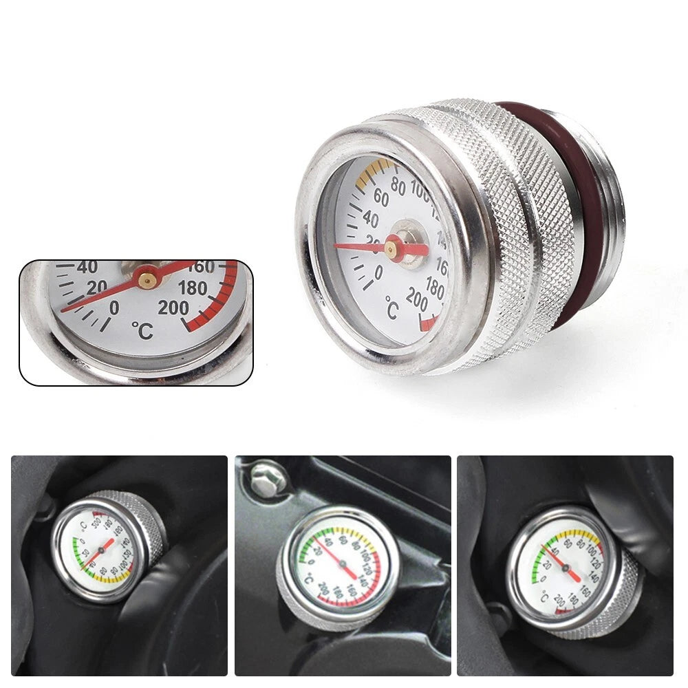 Set of 2 Oil Temperature Gauge Filler Caps for Motorcycle