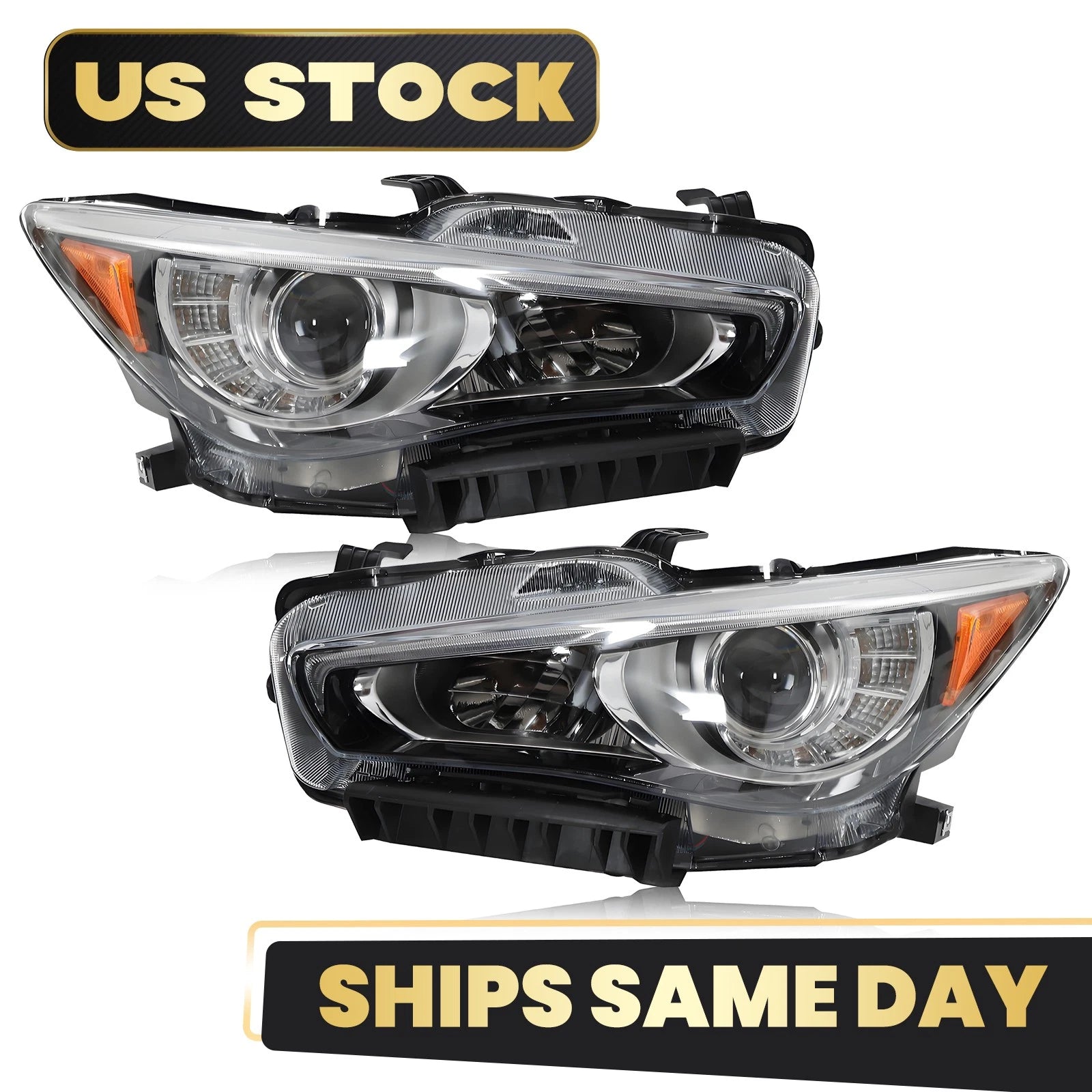 Full LED Headlight Assembly for Infiniti Q50 (2014–2022) Left+Right Pair