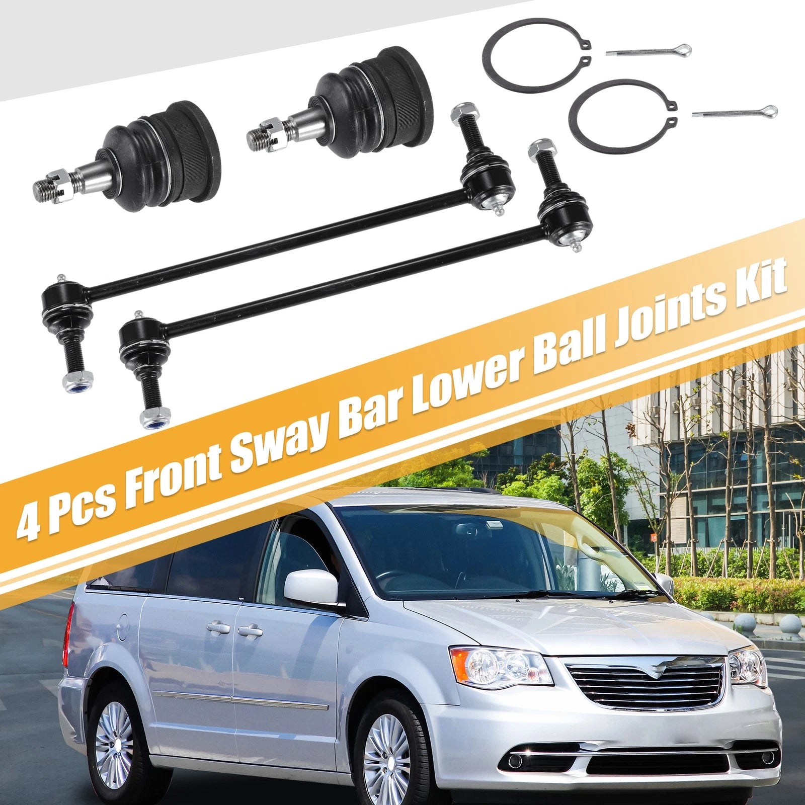 Set of 4 Front Sway Bar Links & Lower Ball Joints No.K500082 for Dodge Grand Caravan 