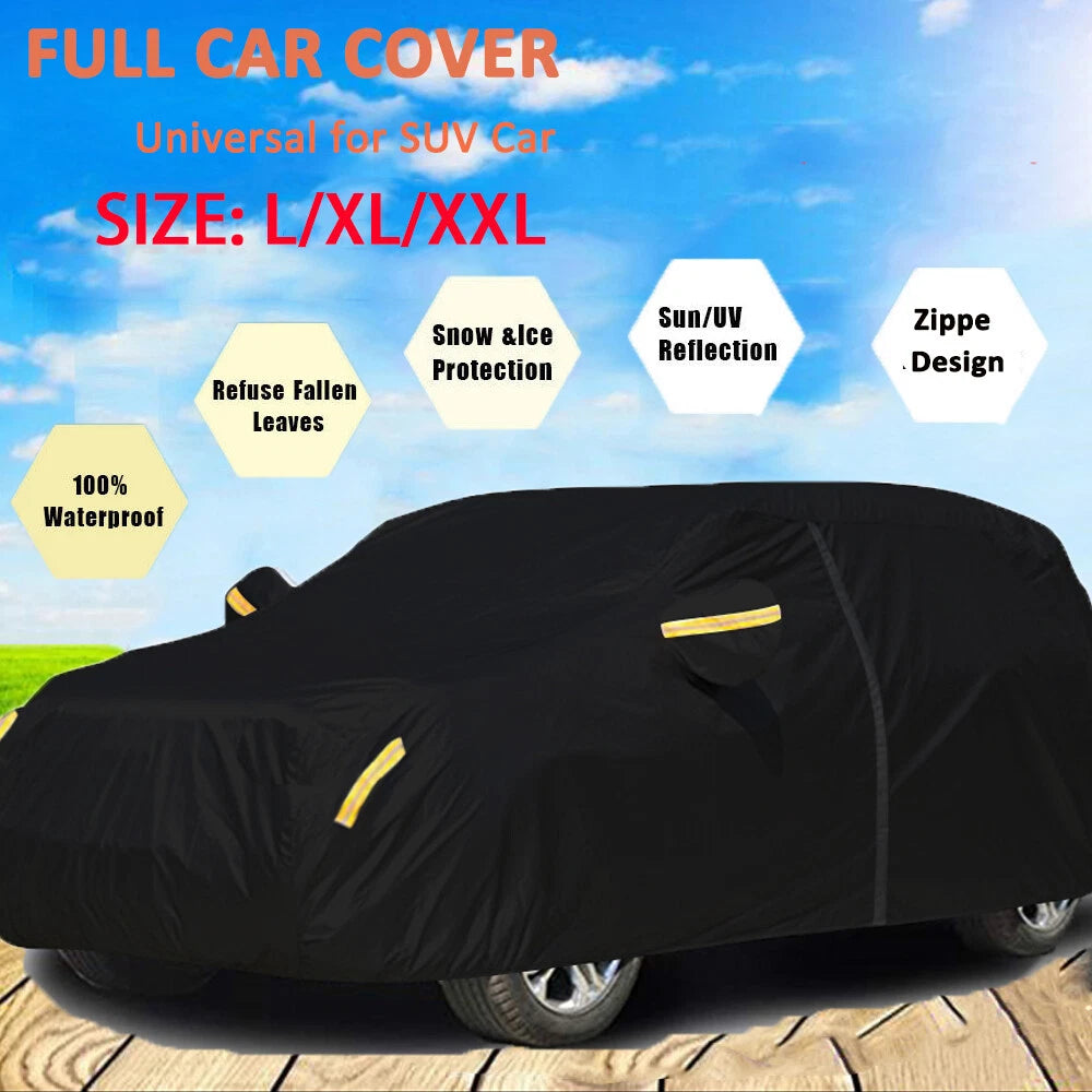 Universal Full SUV Car Cover Waterproof Outdoor Rain Dust Sun UV Protector
