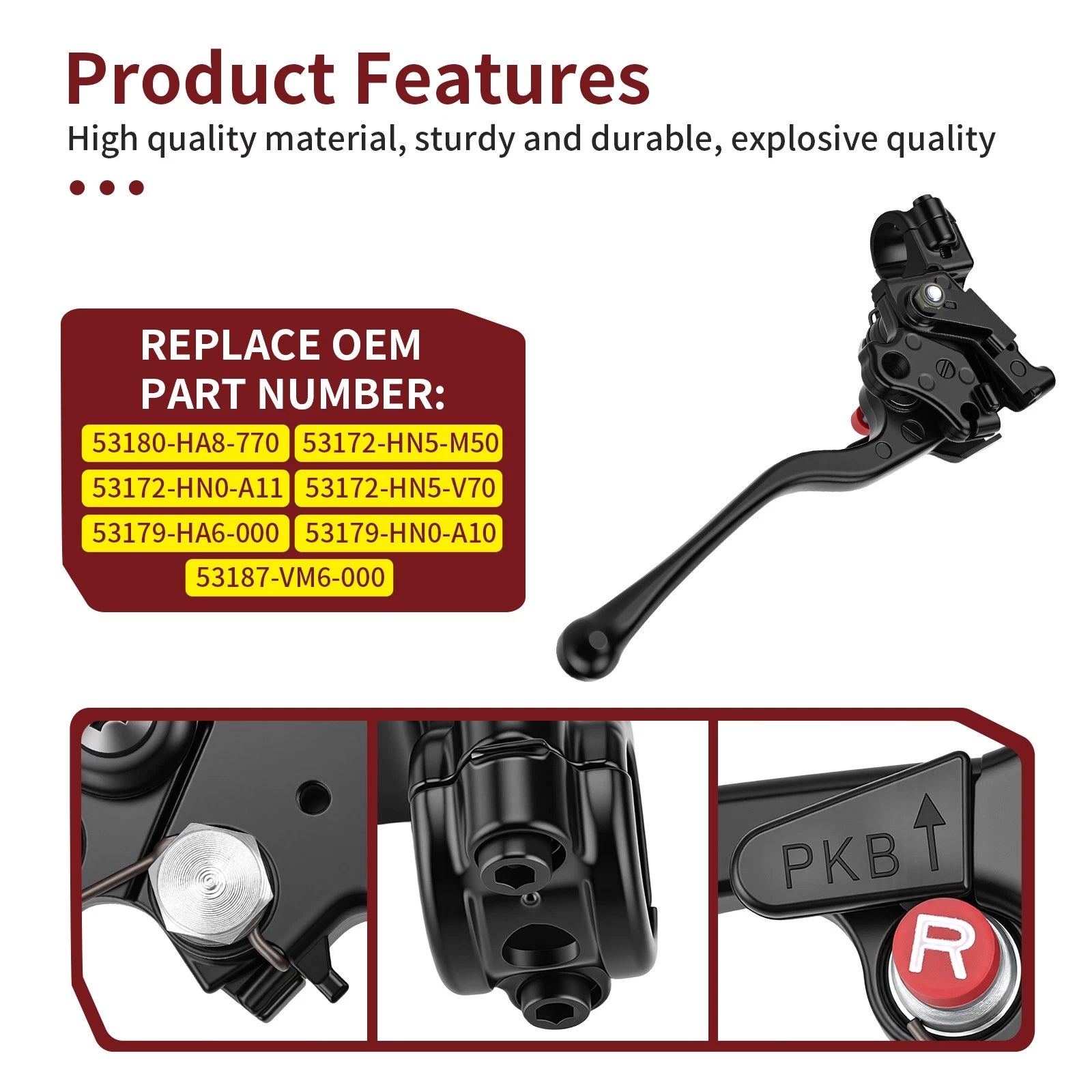 Left Hand Rear Brake Lever Assembly for Honda Recon 250 TRX250TE (2002-2014)