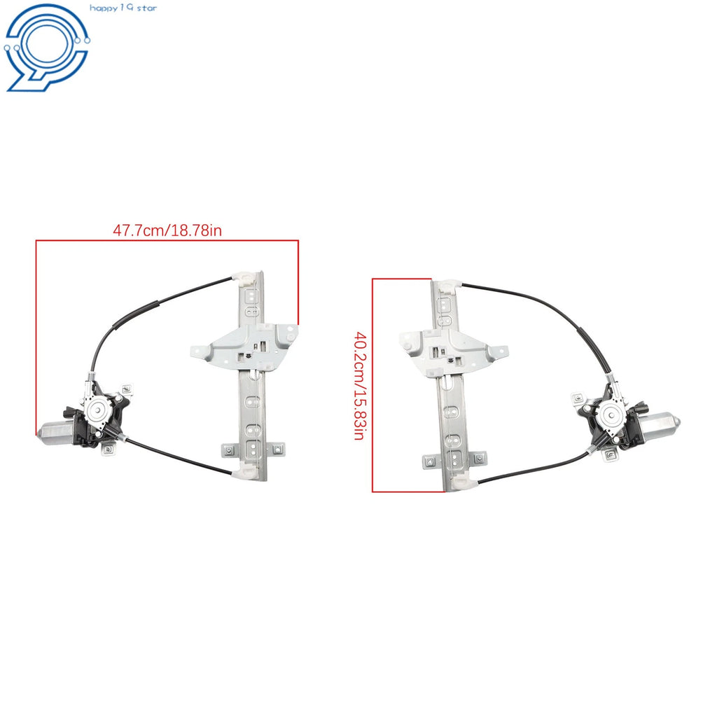 Set of 2 Rear Left+Right Power Window Regulators w/ Motor for Chevrolet Impala (2000–2005)