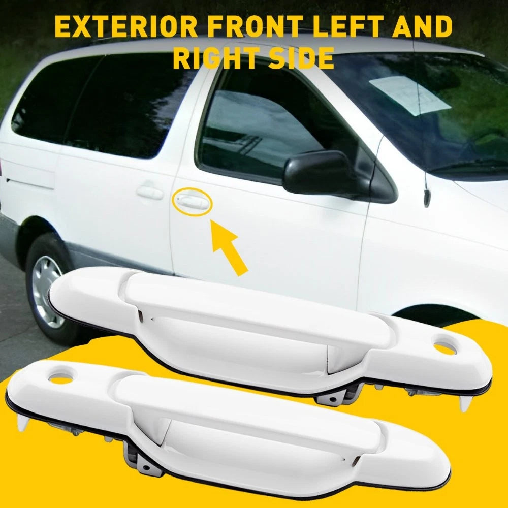2X Outside Door Handle for Toyota Sienna (1998–2003) - White