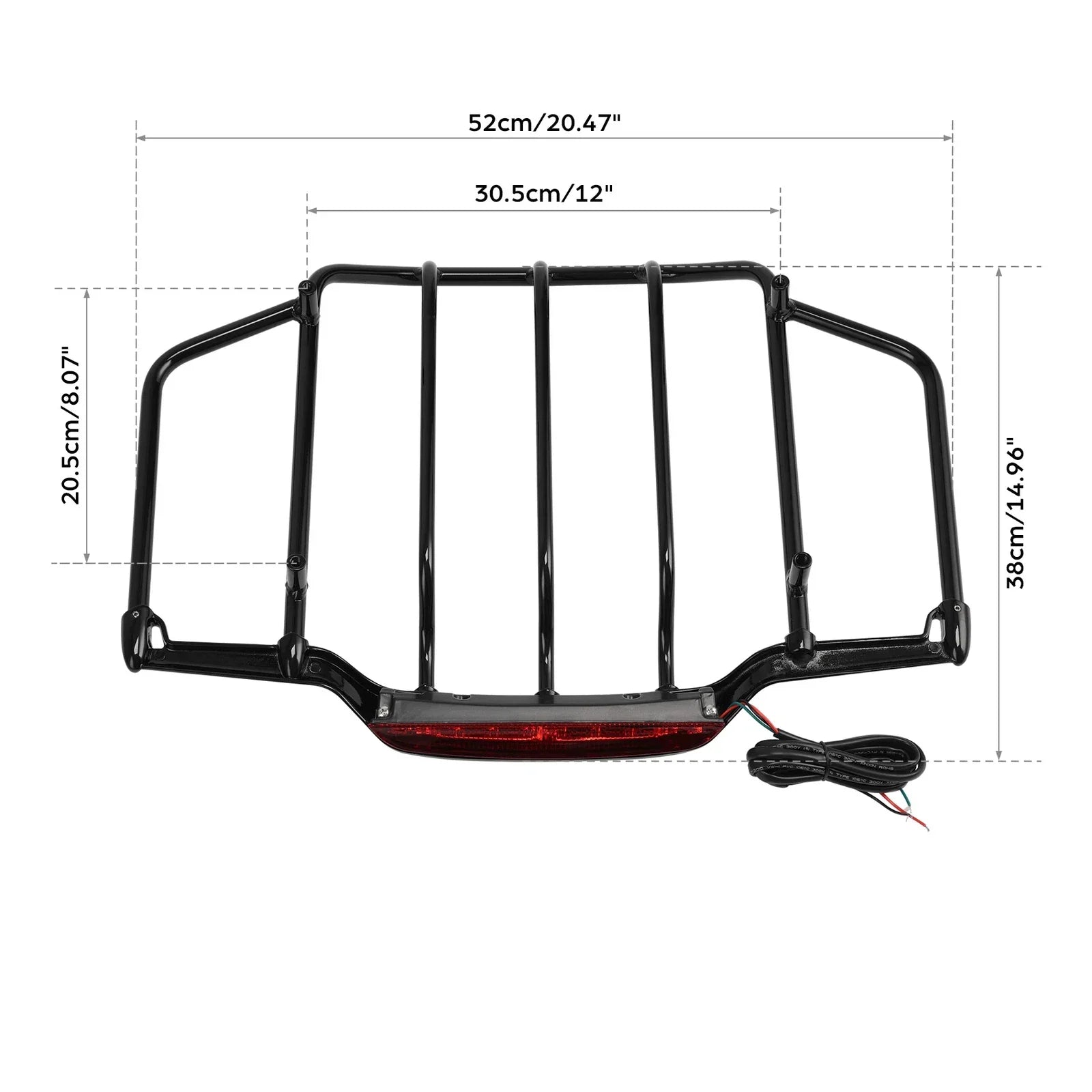 Trunk Luggage Rack w/ LED Light for Harley Electra Road Glide (1993-2013)
