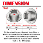 Drilled Rotor Ceramic Brake Pad Kit for Dodge Ram 1500 2500 3500 (2002-2023)