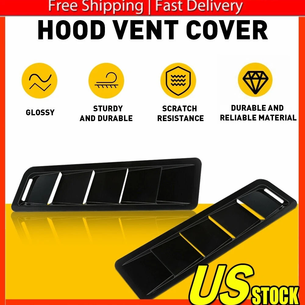 2X Air Flow Intake Hood Scoop Vent Cover for Universal Fit (Car)