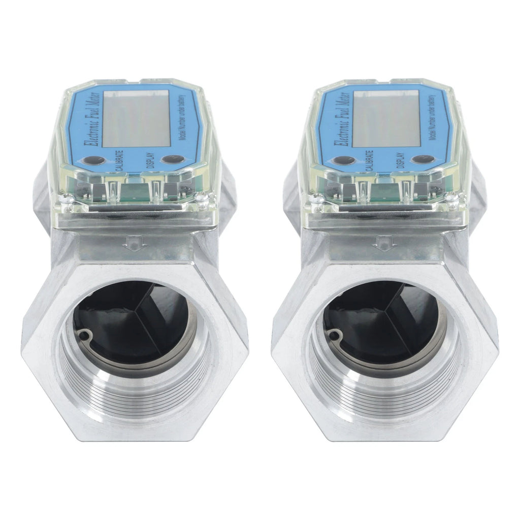 2X Digital Turbine Flow Meter 1.5" for Liquid Flow Measurement