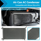 AC Condenser for Nissan Micra K12 (2007–2010) 650mm 16mm