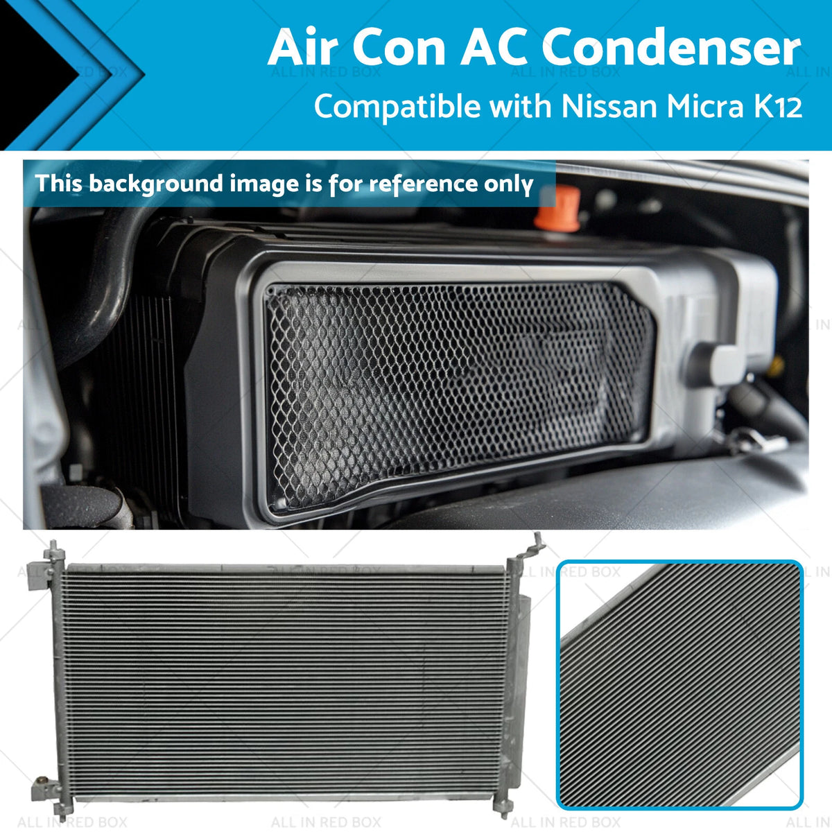 AC Condenser for Nissan Micra K12 (2007–2010) 650mm 16mm