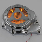 Yellow LED Left Engine Stator Chrome Cover for Yamaha YZF-R6 (2006–2021)
