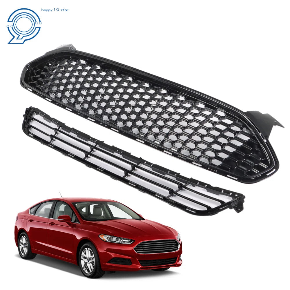 Set of 2 Front Bumper Grilles for Ford Fusion (2013–2016)