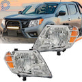 Set of 2 Halogen Headlights for Nissan Frontier (2009–2021) Chrome Housing