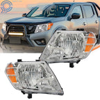Set of 2 Halogen Headlights for Nissan Frontier (2009–2021) Chrome Housing