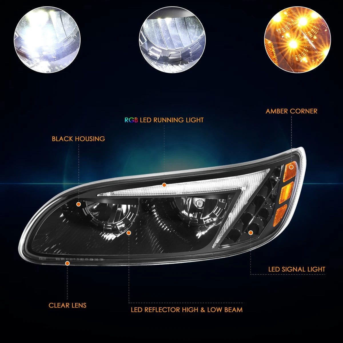 LED Headlight for Chevrolet Blazer (2019–2022) - Driver Left Side, Black Housing