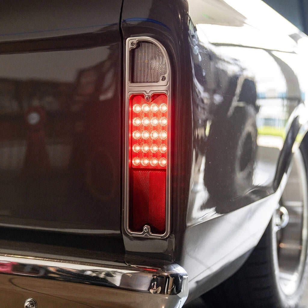 Tail Light Lamp Bezels Billet Aluminum Pair for 1967–1972 Chevy GMC Truck