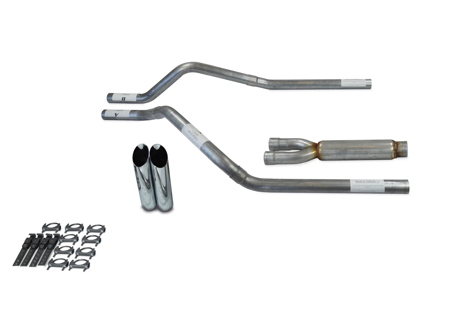2.5" Dual Exhaust Kit for Chevy Blazer (2000–2004) with Glasspack Slash Tip
