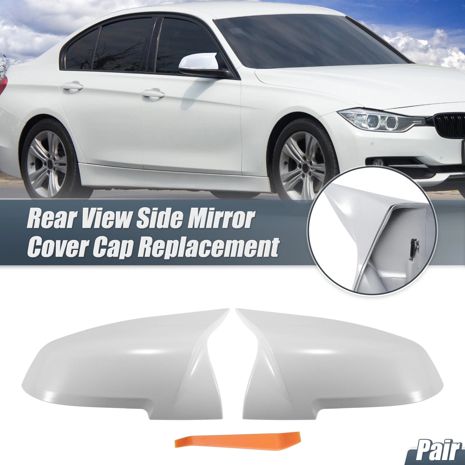 Pair Rearview Mirror Cover Caps for BMW X1 328i 125i 330i 320i 220i (2011–2019)