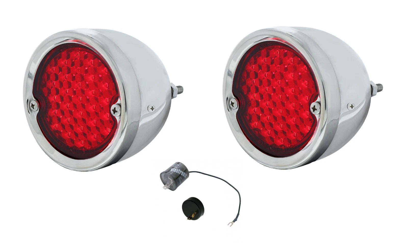 LED Tail Light Assembly Pair with Flasher for 1954-1959 Chevy Stepside Truck