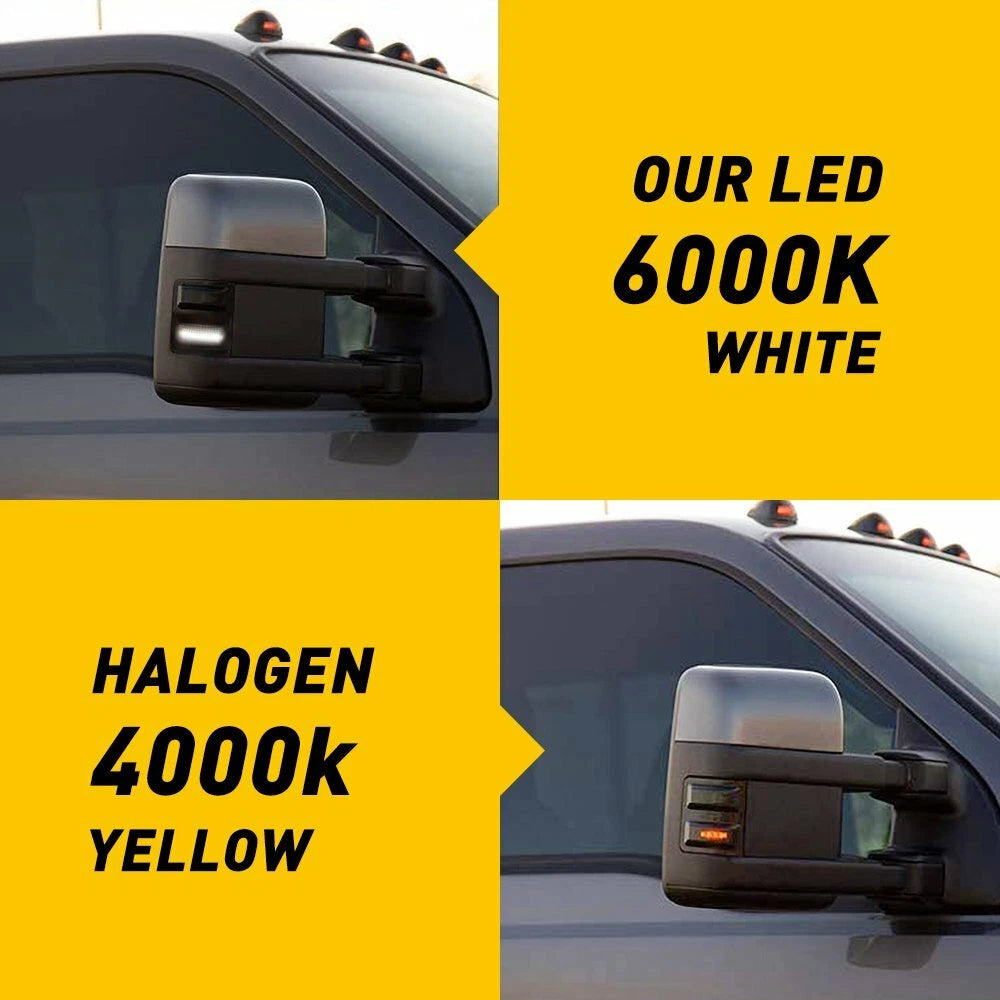 LED Side Mirror Marker Lights for Ford F250 F350 (2008–2016) White/Amber