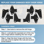 Body Hinge Set for Jeep Wrangler JK 4 Door (2007–2018)