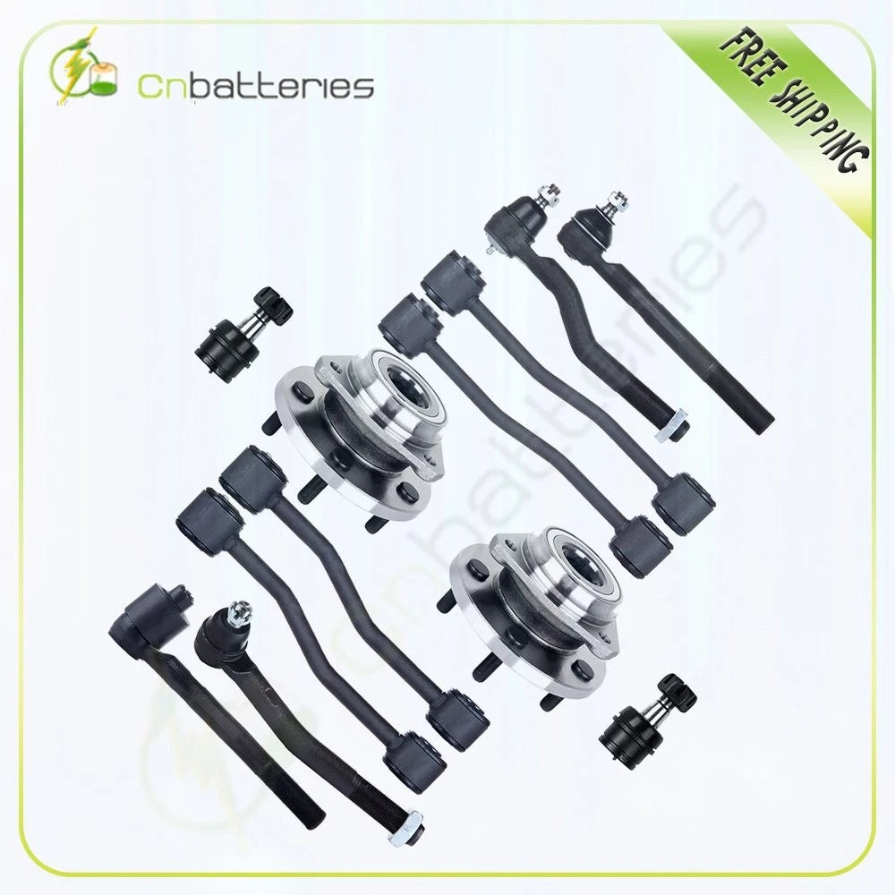 12Pcs Wheel Bearing Hub Tie Rod Ball Joint for Jeep Cherokee (1999–2004)
