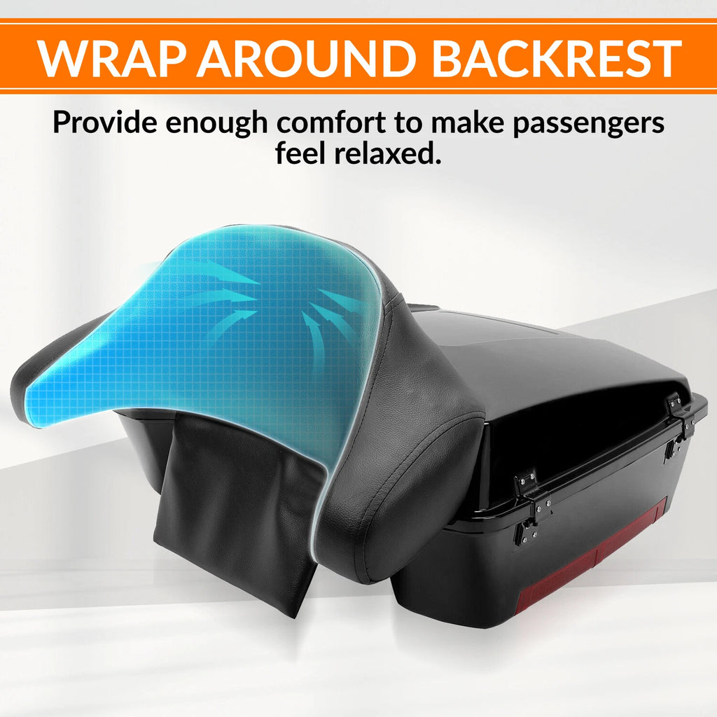Chopped Pack Luggage Trunk with Backrest for Harley Touring Road Glide (1997–2013)