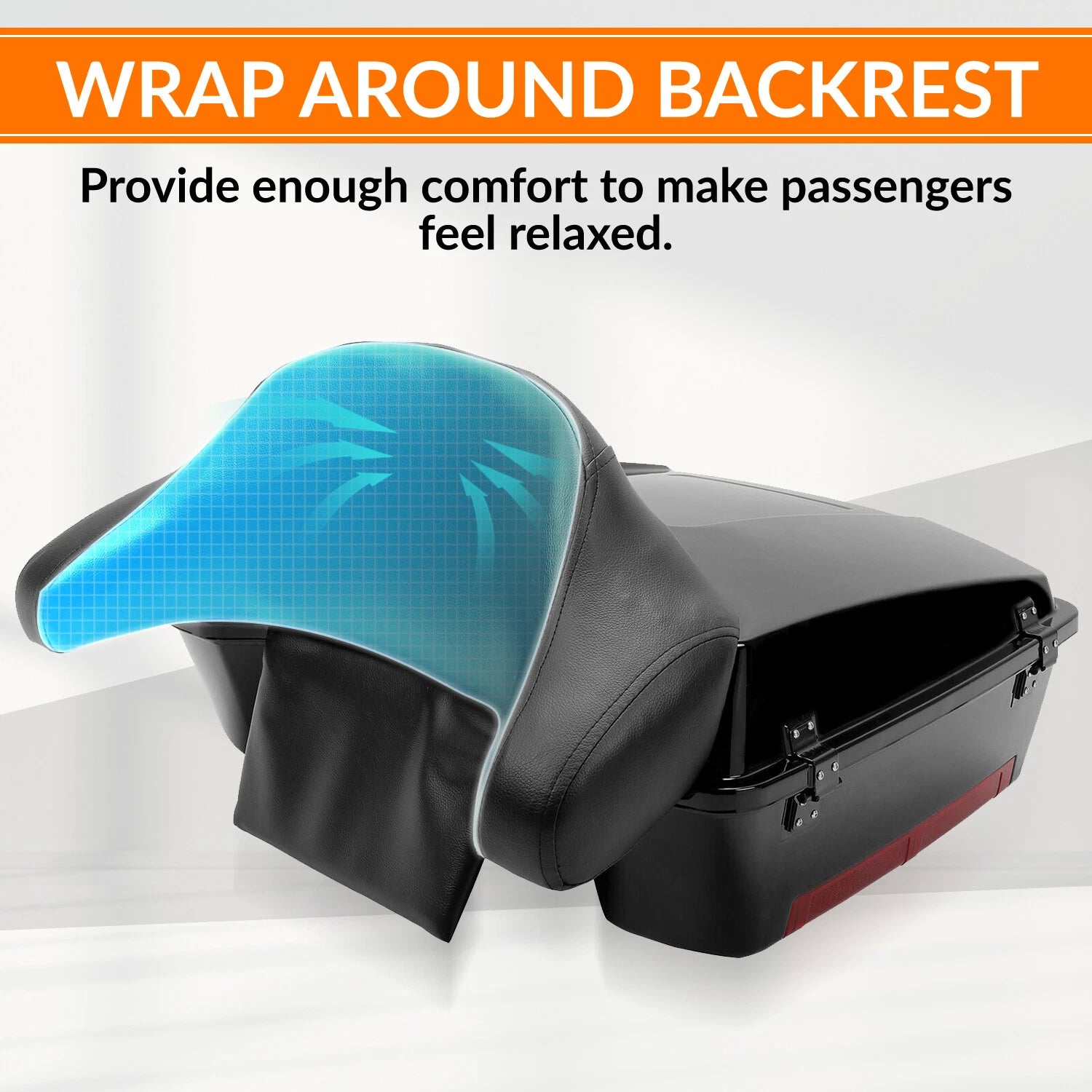 Chopped Pack Luggage Trunk with Backrest for Harley Touring Road Glide (1997–2013)
