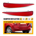 2X Red Lens Rear Bumper Bar Reflector Lights for Toyota Yaris EV (2012–2014)