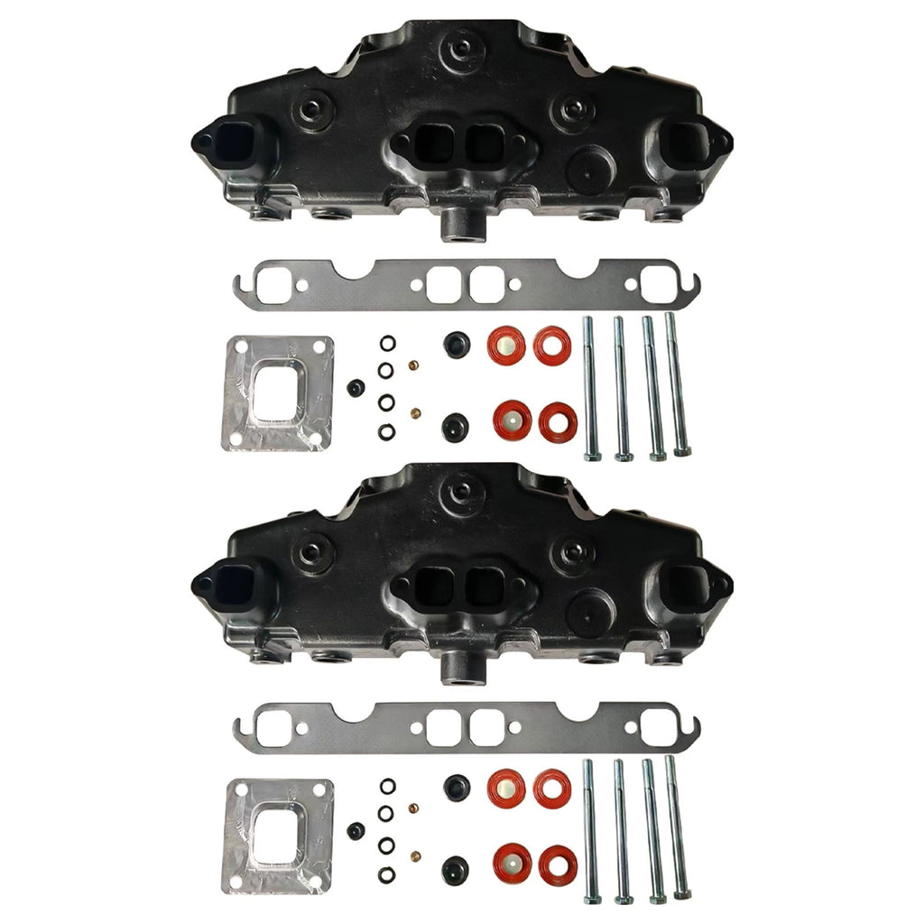 2X Dry Joint Style Manifold with Gasket for Mercruiser V8 (1985-2000)