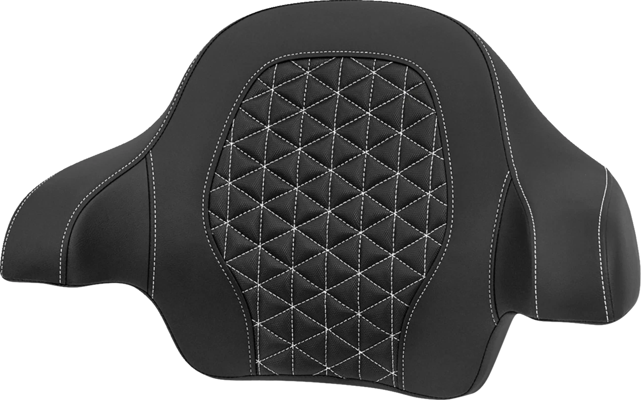 SADDLEMEN Tour-Pak Passenger Pad for FLH/FLT (2014–2025) - Tri-Gripper, White Stitch