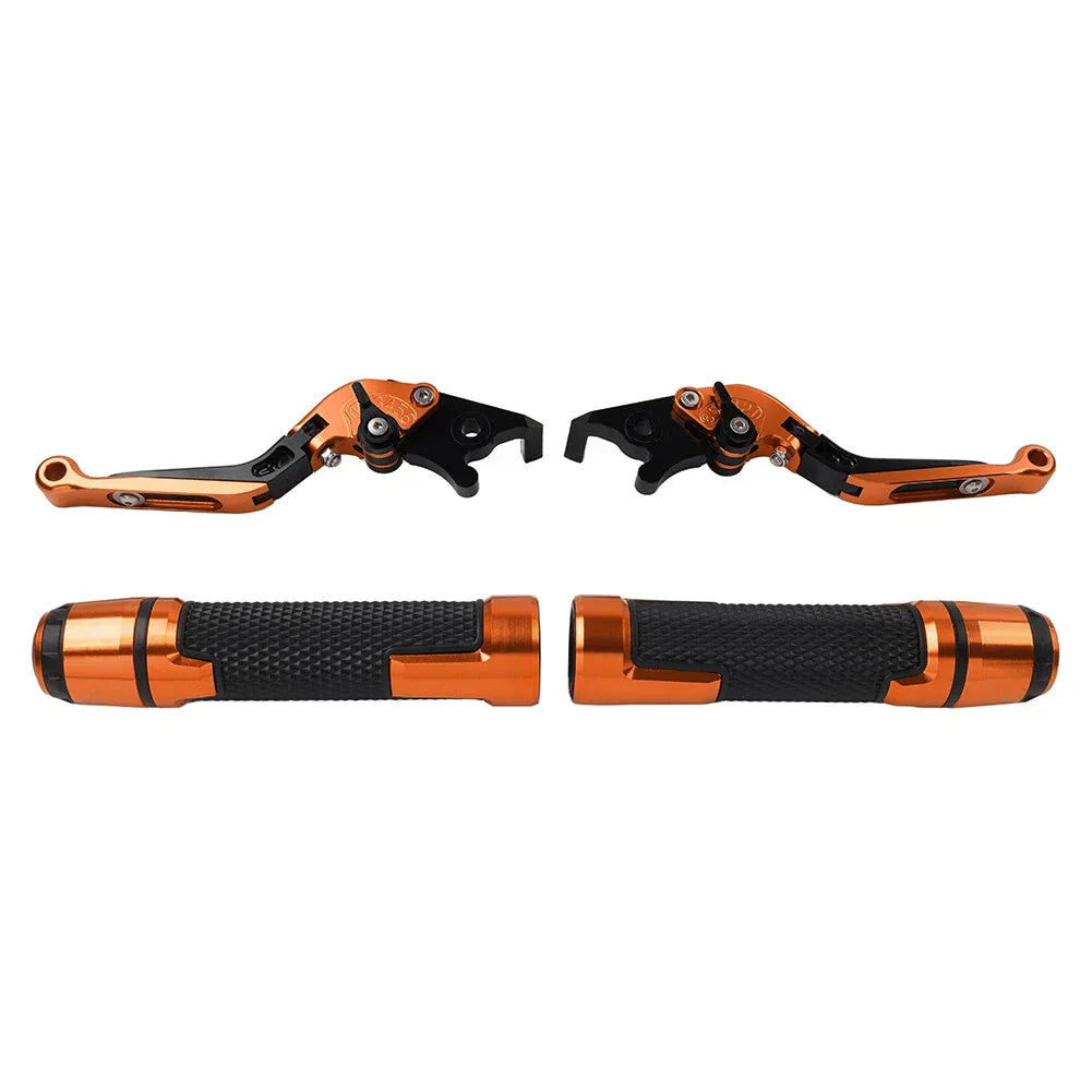 Orange Extendable Brake Clutch Lever Grip Set for BMW S1000R S1000RR (2014-2023)