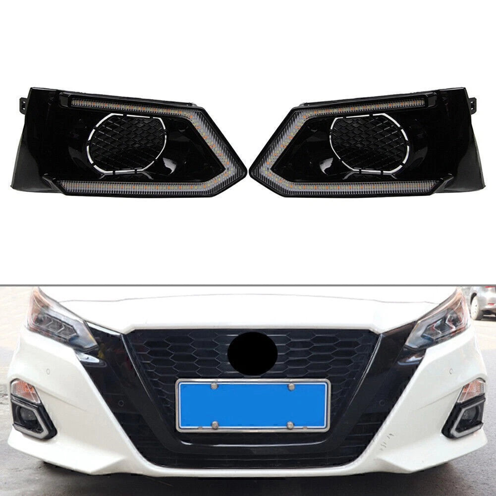 2PC LED Daytime Running Lights DRL Amber White for Nissan Altima Teana (2019–2020)