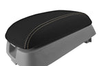Leather Console Lid Armrest Cover for Hyundai Santa Fe (2007–2012) Beige Stitch