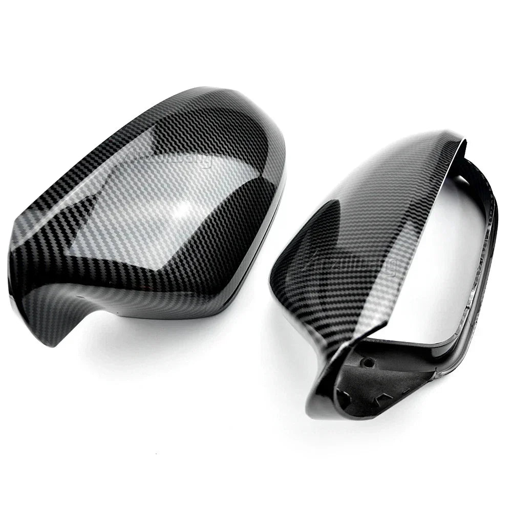 Carbon Fiber Style Side Wing Mirror Caps Covers for Audi A6/S6 C7 (2012–2018)