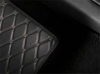 4 x PU Leather Car Floor Mats Black & Beige