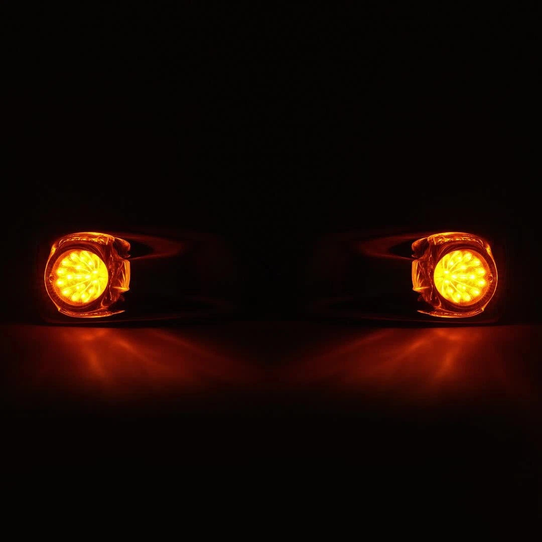 Set of 2 LED Fog Lights & Chrome Bezels for Kenworth T660 (2007–2017)