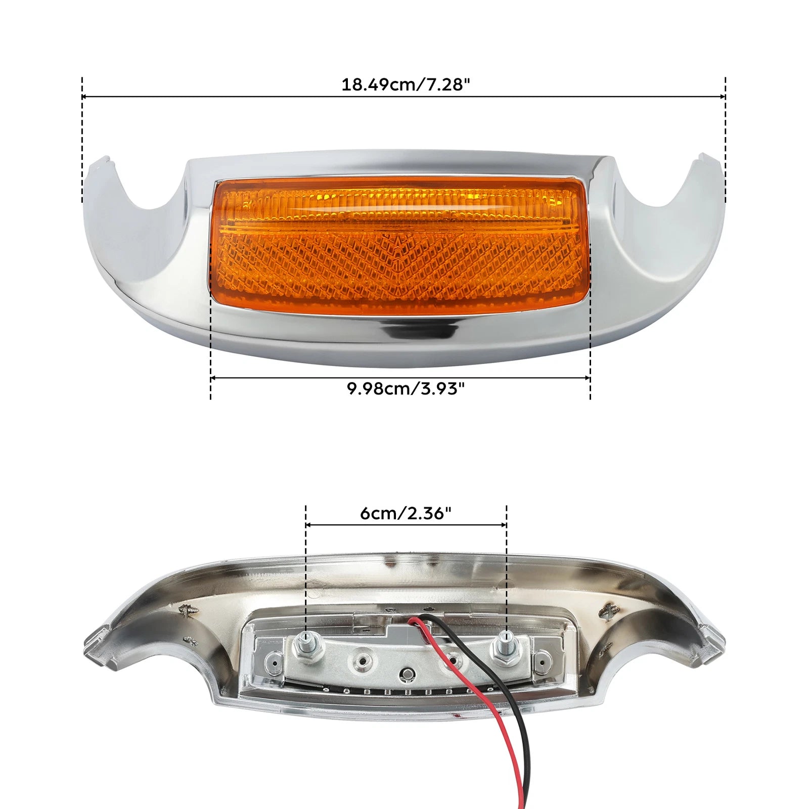 Front Fender Tip Orange Light for Harley Touring Electra Glide (2014–2023)