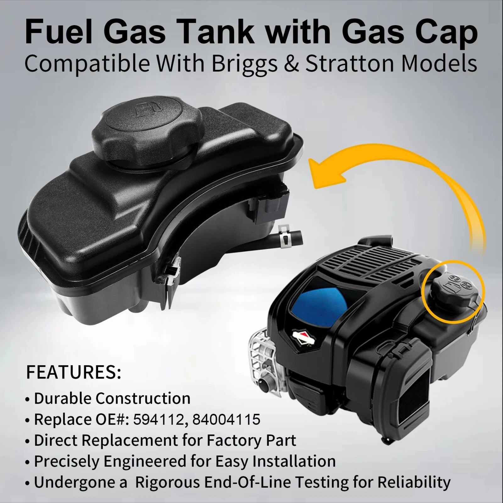 Fuel Gas Tank with Cap for Briggs & Stratton (84004115)