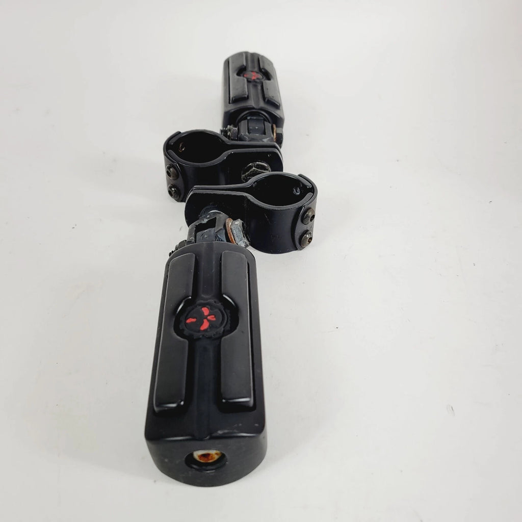 Foot Peg Mount for Harley (1.25" Black Engine Guard Crash Highway Bar)