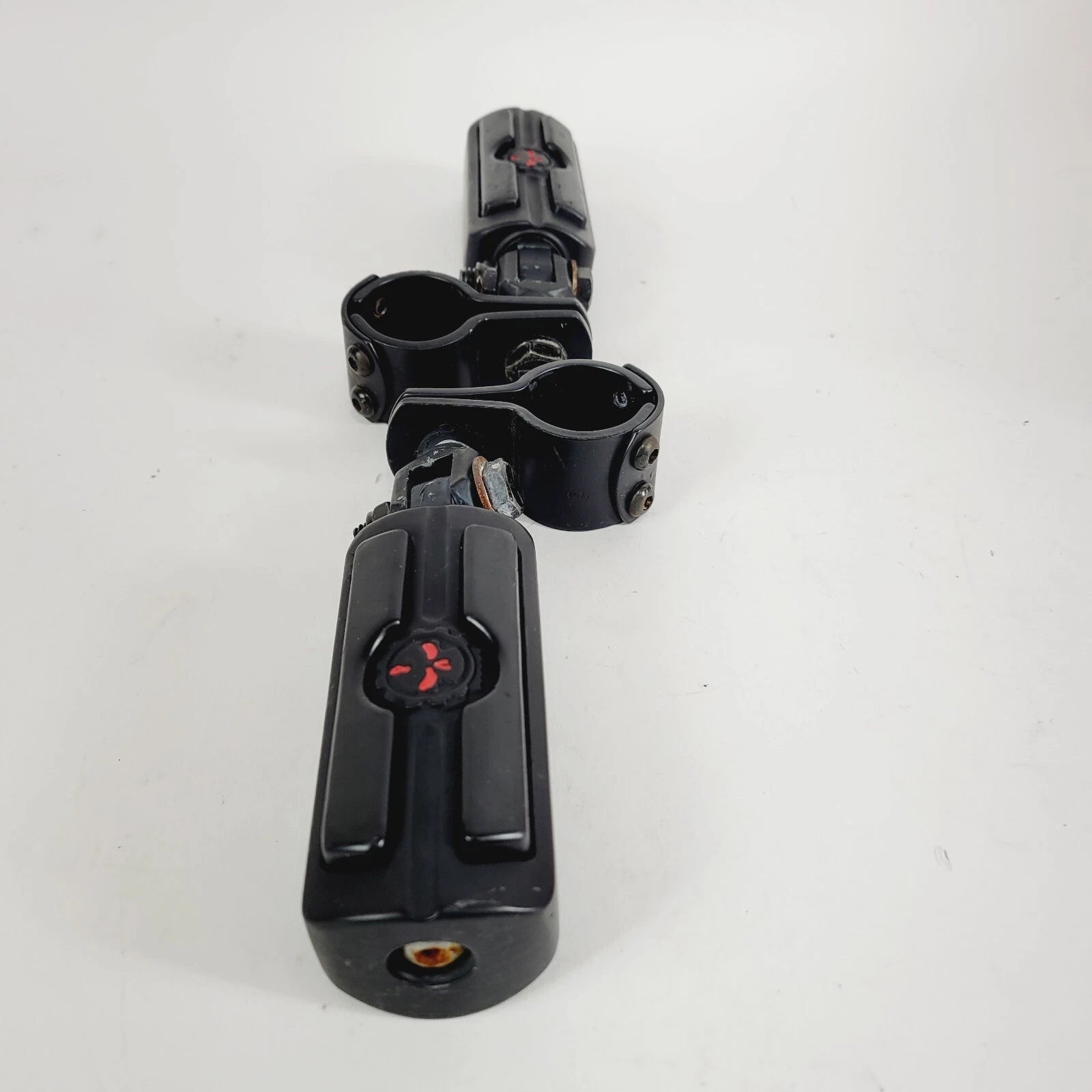 Foot Peg Mount for Harley (1.25" Black Engine Guard Crash Highway Bar)