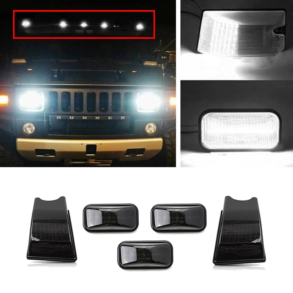 5X Smoke White LED Cab Roof Running Light for Hummer H2 (2003–2009)