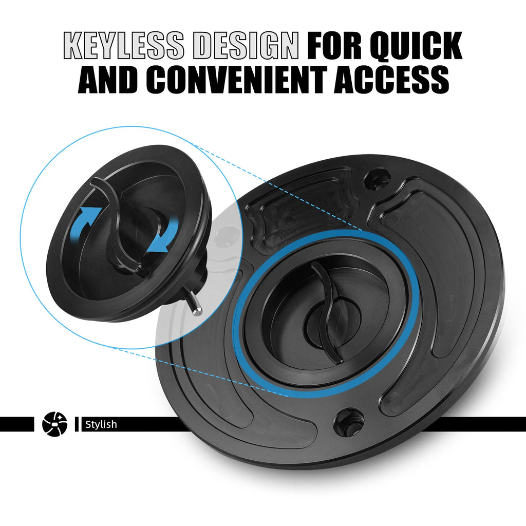 Aluminum Fuel Tank Cap with Rubber Seal for Kawasaki ZX-6R ZX-6RR ZX-9R ZZR600 (1995–2008)