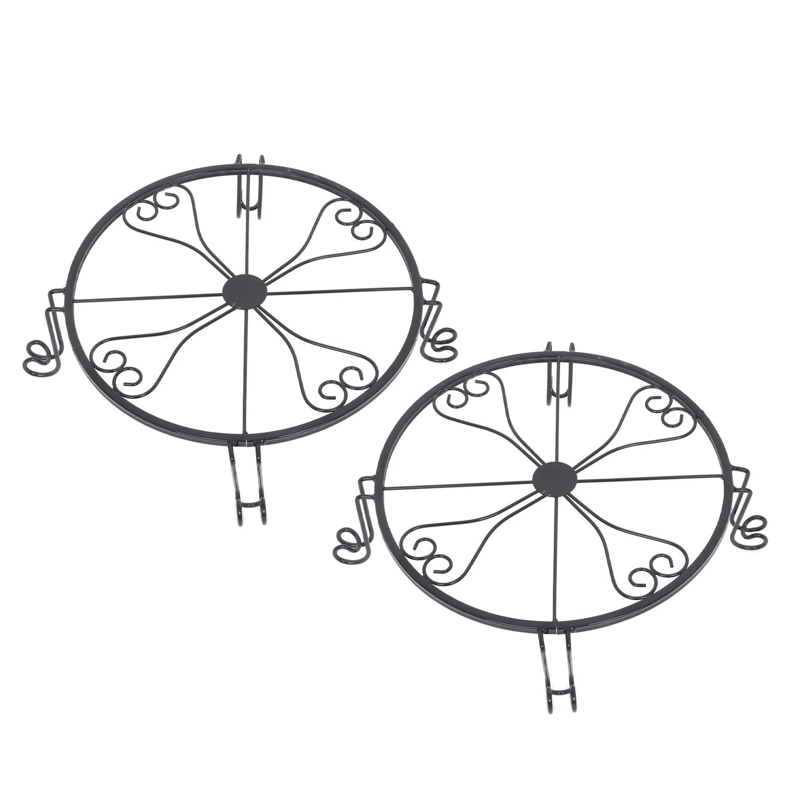 2X Round Wrought Iron Plant Stand for Flower Pots