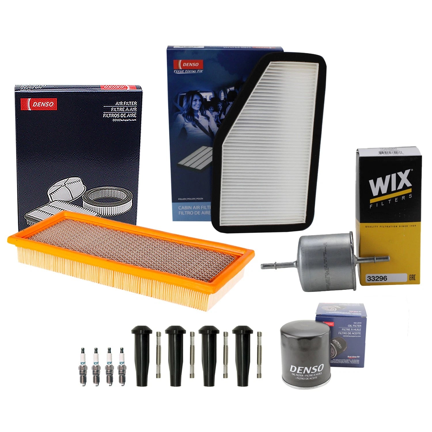 Denso Tune Up Kit 4 Spark Plugs & Boots for Mazda Tribute (2001–2008)
