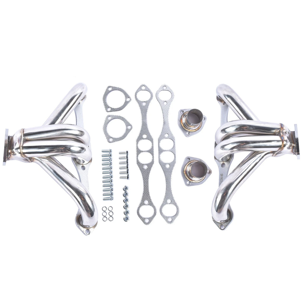 Silver Stainless Hugger Headers for Chevy Small Block V8 (262-327)