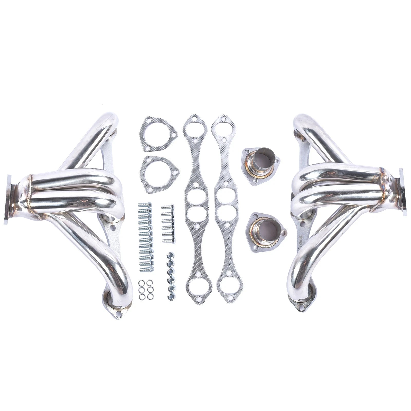 Silver Stainless Hugger Headers for Chevy Small Block V8 (262-327)