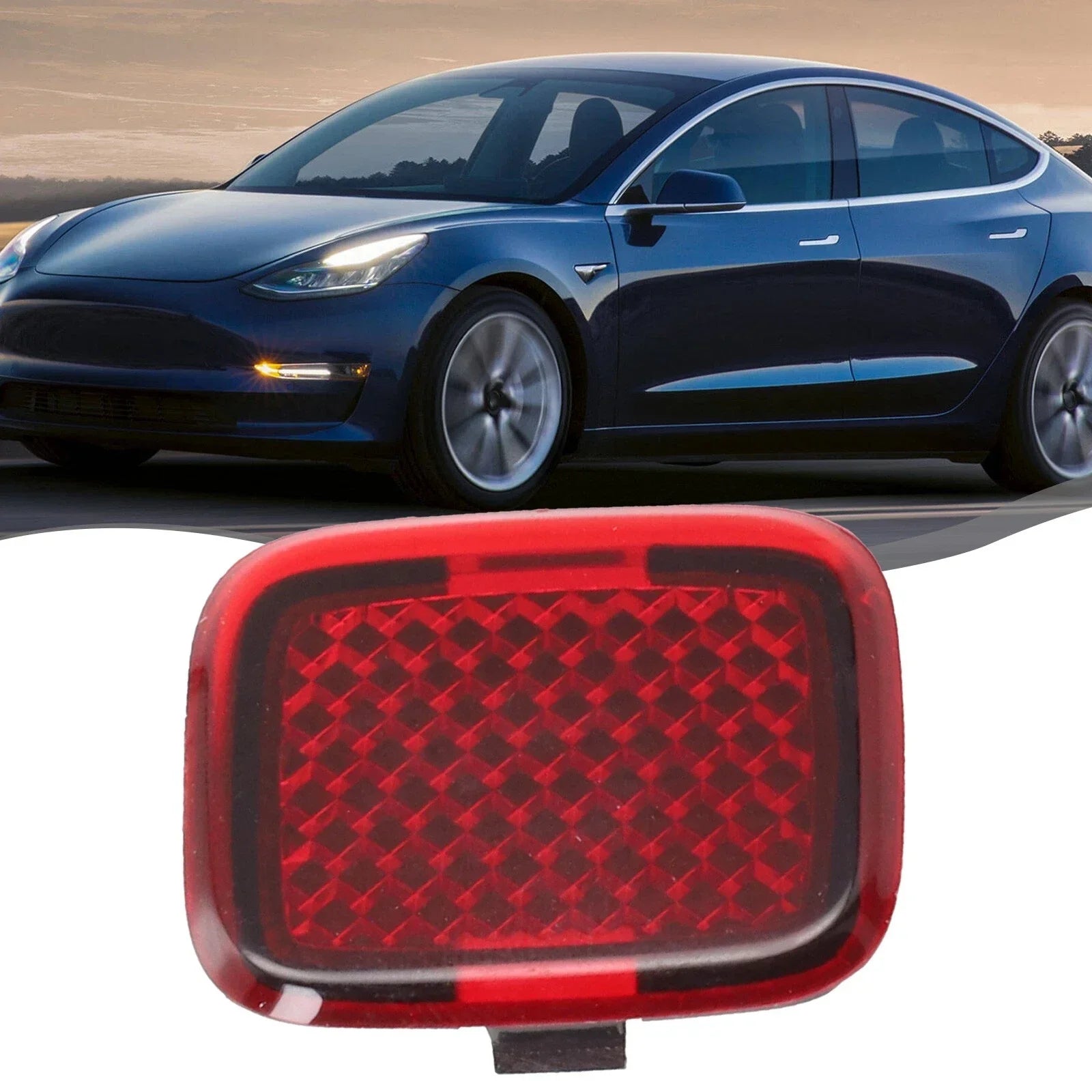 1 Pcs Front Reflector Lamp Door Light for Tesla Model 3 (2017–2022)