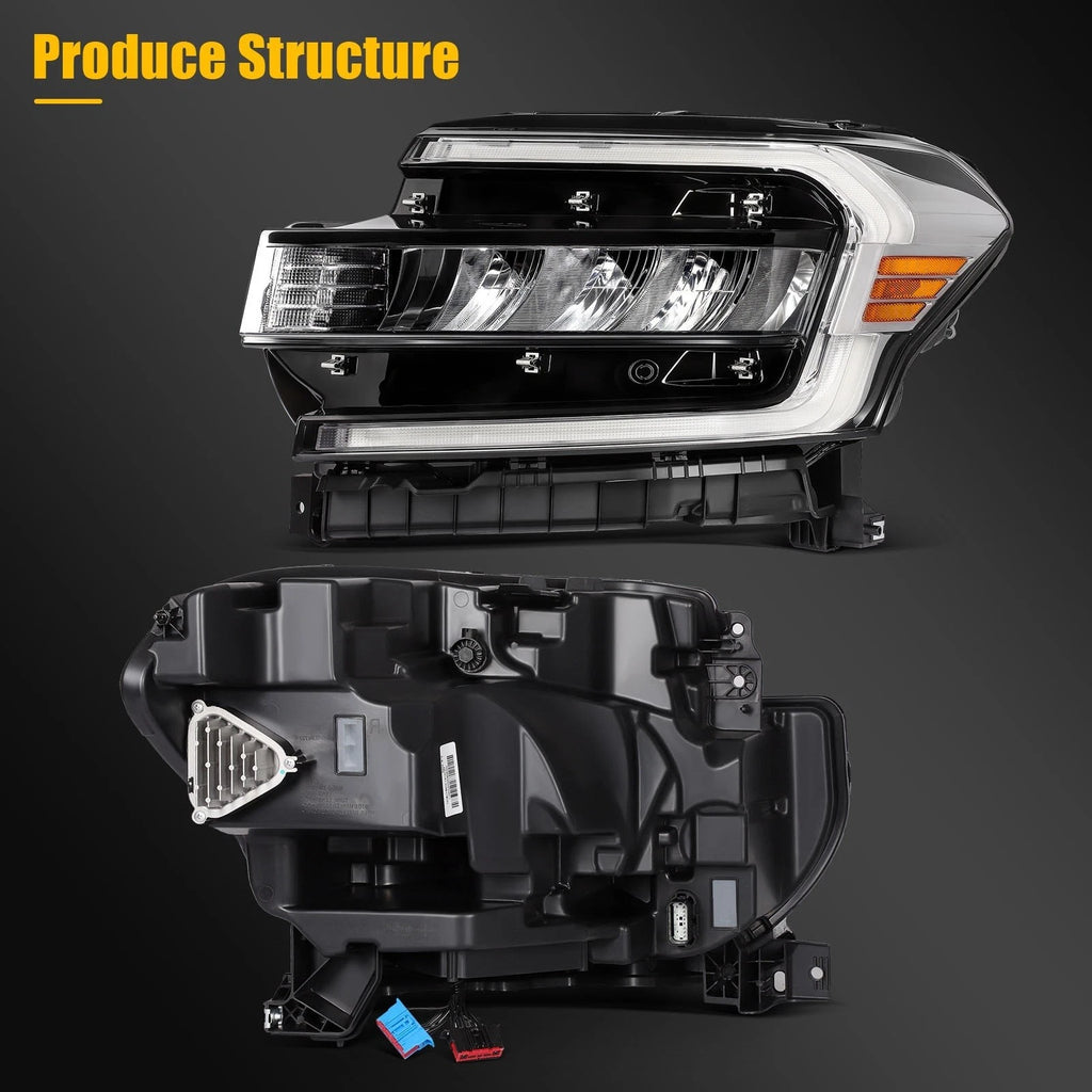 Left Side Full LED Chrome Headlight Assembly for Ford Expedition (2022–2024)