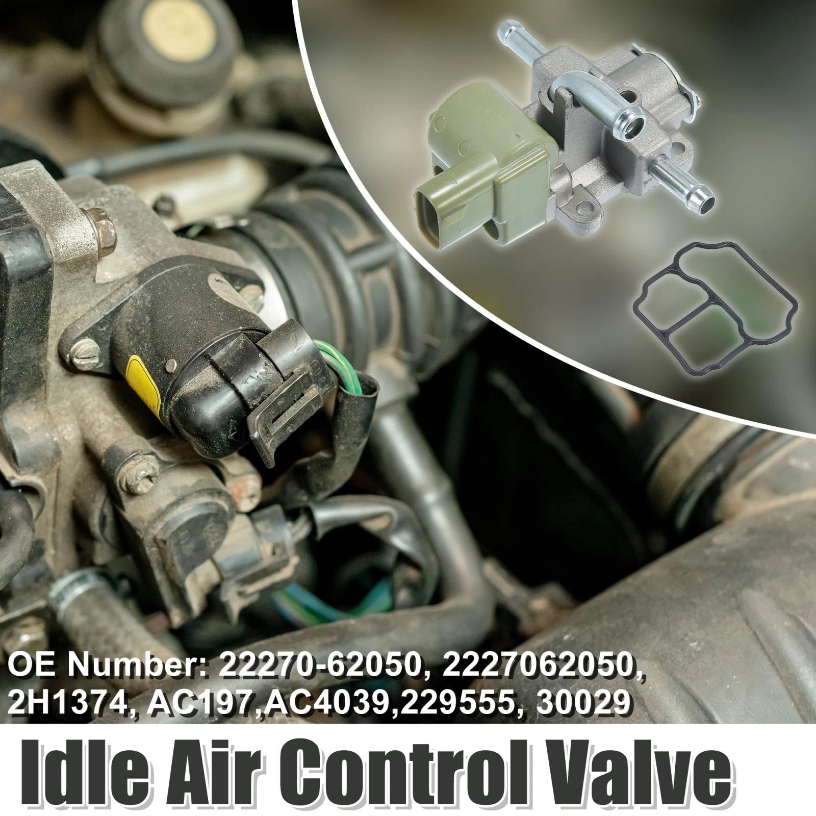 Idle Air Control Valve 22270-62050 with Gasket for Toyota Tundra (2000–2002)